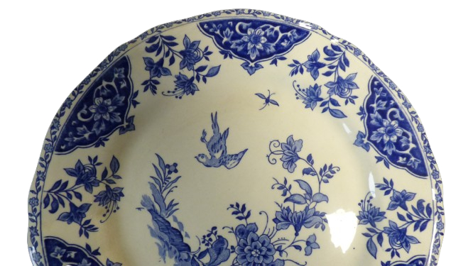 Assiette creuse Gien Décor Delft oiseau bleu - Bon état - Photo 5